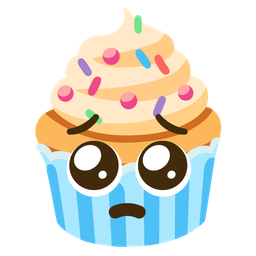 Cupcake and Pleading face