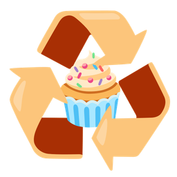 Cupcake and Recycling symbol