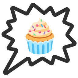 Cupcake and Right anger bubble