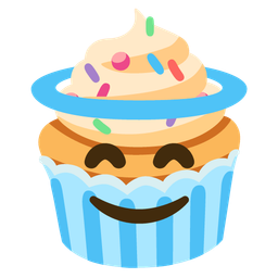 Cupcake and Smiling face with halo
