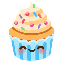 Cupcake and Smiling face with smiling eyes