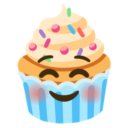 Cupcake and Smiling face