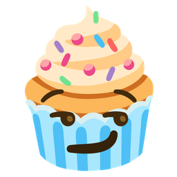 Cupcake and Smirking face
