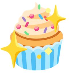 Cupcake and Sparkling heart