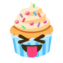 Cupcake and Squinting face with tongue