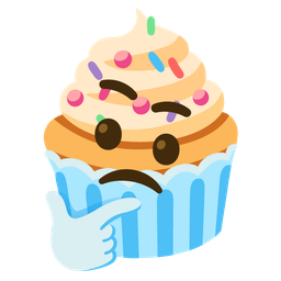 Cupcake and Thinking face