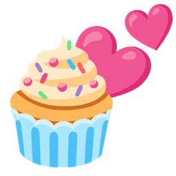 Cupcake and Two hearts