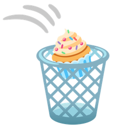 Cupcake and Wastebasket