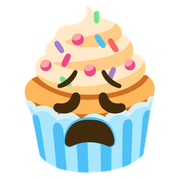 Cupcake and Weary face