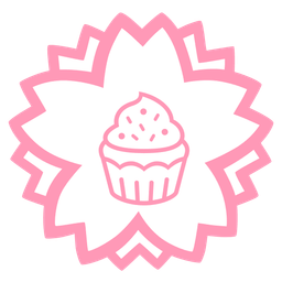 Cupcake and White flower