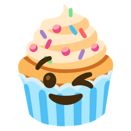 Cupcake and Winking face