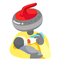 curling stone and baby bottle