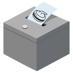 curling stone and ballot box with ballot