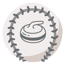 curling stone and baseball