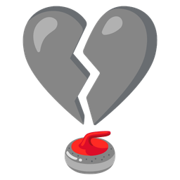 curling stone and broken heart