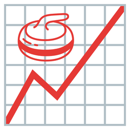 curling stone and chart increasing