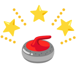 curling stone and glowing star