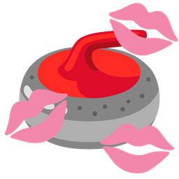 curling stone and kiss mark
