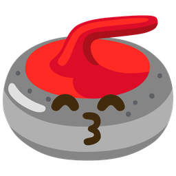 Curling stone and Kissing face with smiling eyes