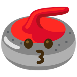 Curling stone and Kissing face