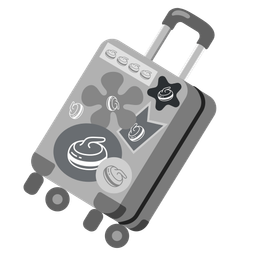 curling stone and luggage