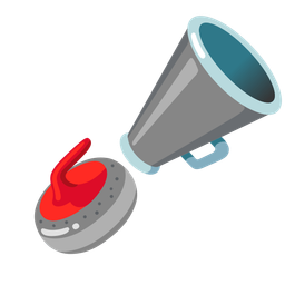 curling stone and megaphone