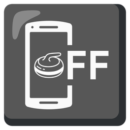 curling stone and mobile phone off