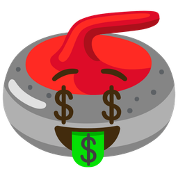 Curling stone and Money-mouth face