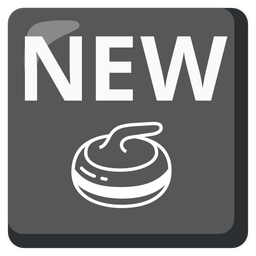 curling stone and NEW button