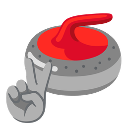 curling stone and peace symbol