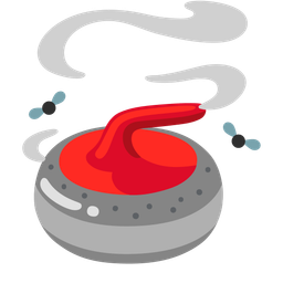 curling stone and pile of poo