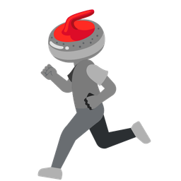 curling stone and running shoe