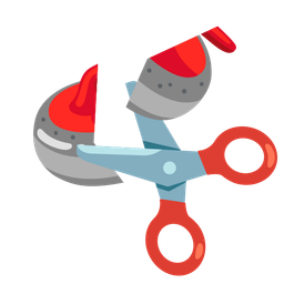 curling stone and scissors