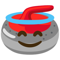 Curling stone and Smiling face with halo
