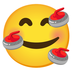 Curling stone and Smiling face with hearts
