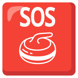 curling stone and SOS button
