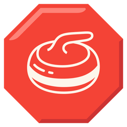 curling stone and stop sign
