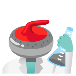 curling stone and test tube