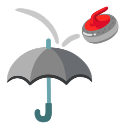 curling stone and umbrella
