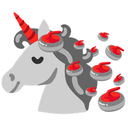 curling stone and unicorn