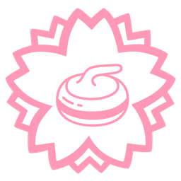 curling stone and white flower