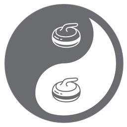 curling stone and yin yang