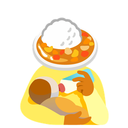 Curry rice and Baby bottle