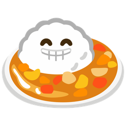 Curry rice and Beaming face with smiling eyes