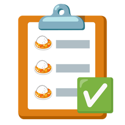 Curry rice and Check mark button