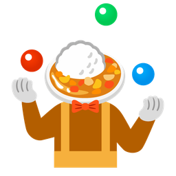 Curry rice and Clown face