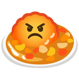 Curry rice and Enraged face