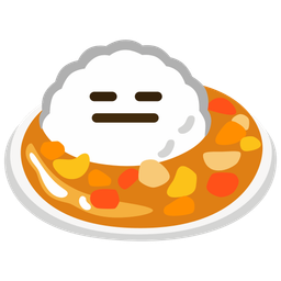Curry rice and Expressionless face