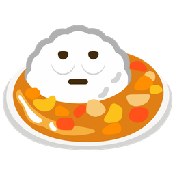 Curry rice and Face with rolling eyes