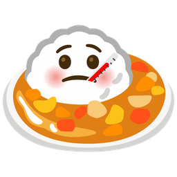 Curry rice and Face with thermometer